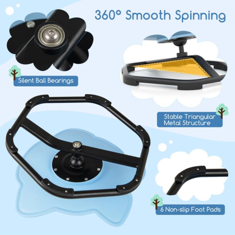 Hivvago Kids Sensory Swivel Chair Elephant 360° Spinning Chair with Non-Slip Metal Base