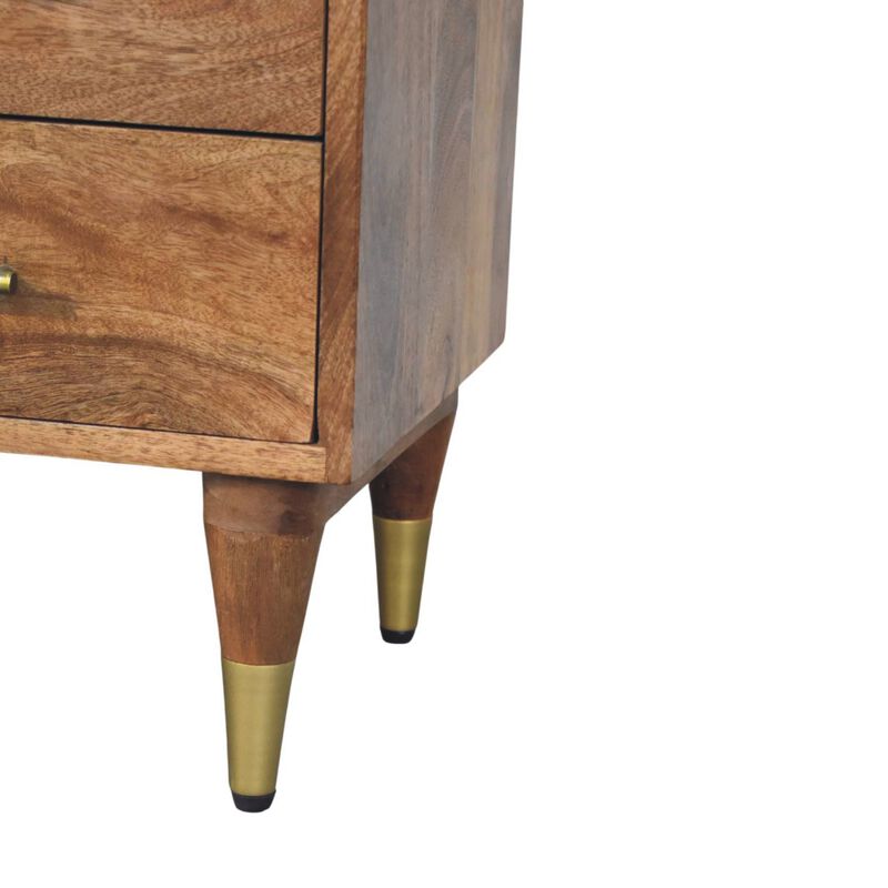 Artisan Furniture Solid Wood Valenza Brass Accent Bedside, Brown image number 7