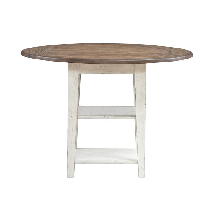 Liberty Furniture 3 Piece Drop Leaf Dining Room Set with Table, 2 Chairs - Graphite & Whitestone