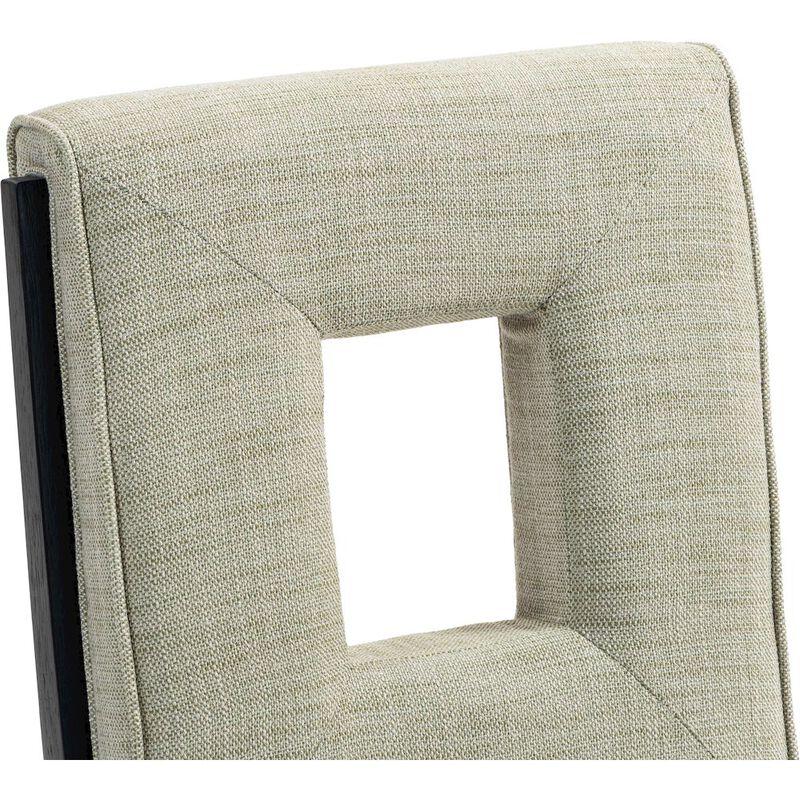 Meridian Furniture Gwendolyn Green Linen Textured Fabric Dining Side Chair, Set of 2