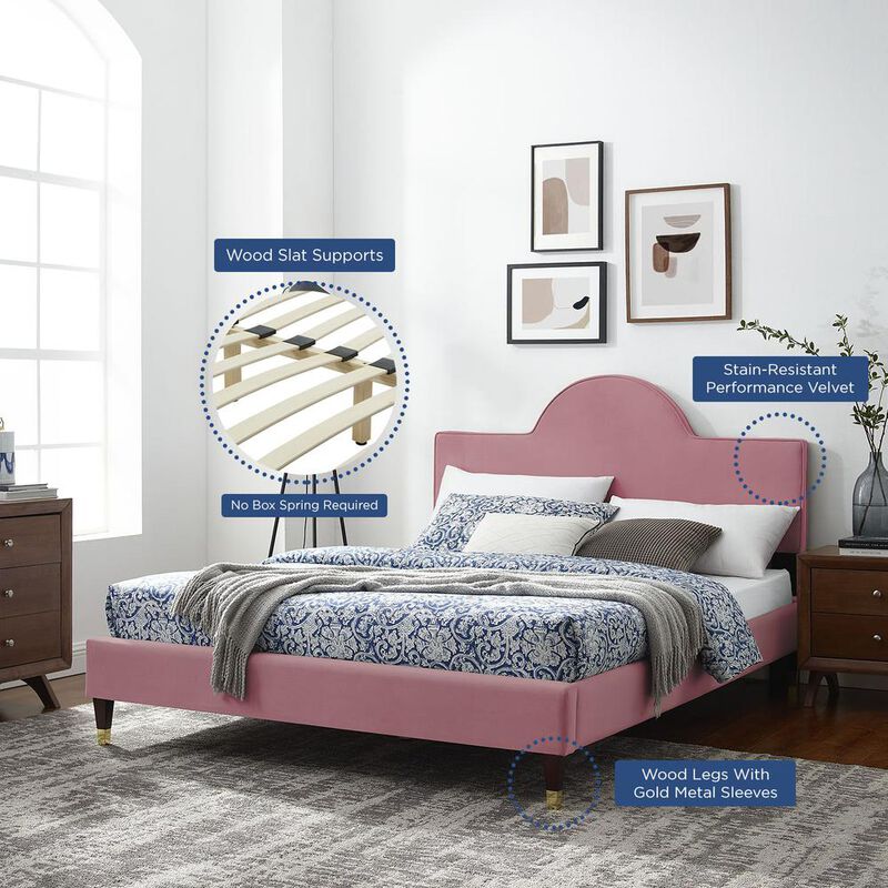 Aurora Performance Velvet King Bed - Dusty Rose MOD-7032-DUS image number 7