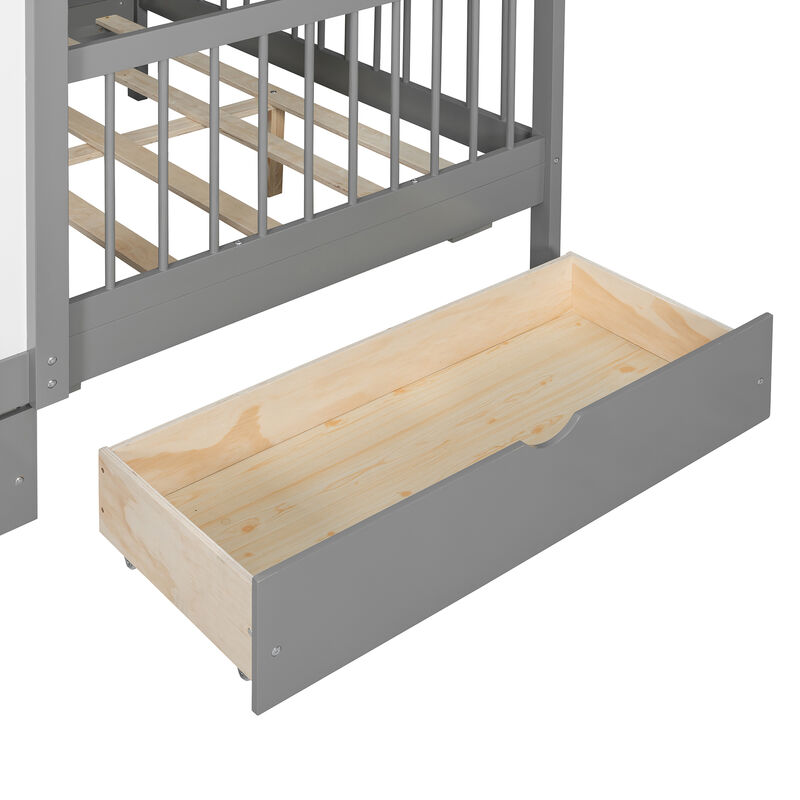 Merax Full Size House Bed with 2 Large Drawers image number 6