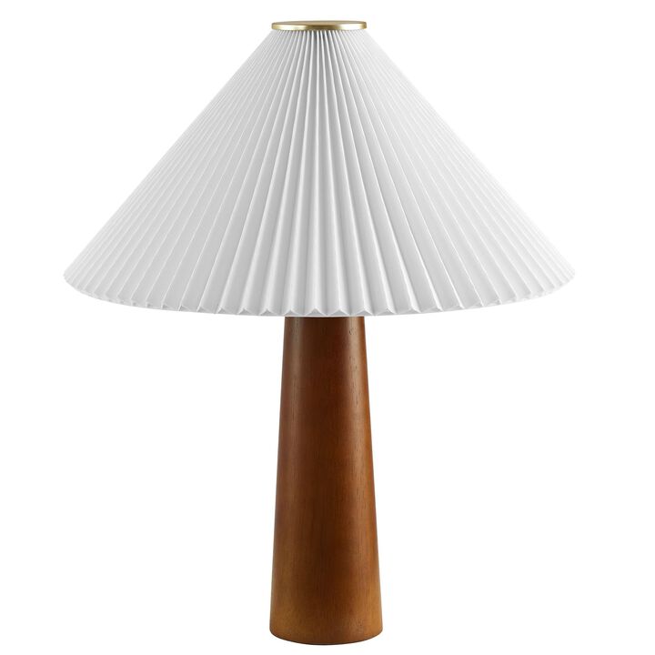 Modway Jessica Pleated Table Lamp in Walnut