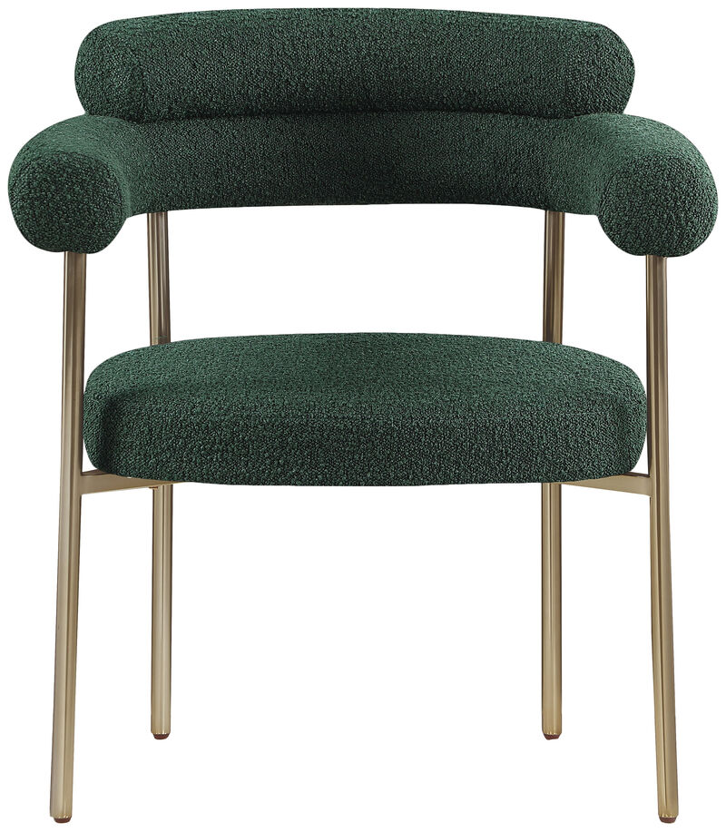 Meridian Furniture Blake Green Boucle Fabric Dining Chair, Set of 2