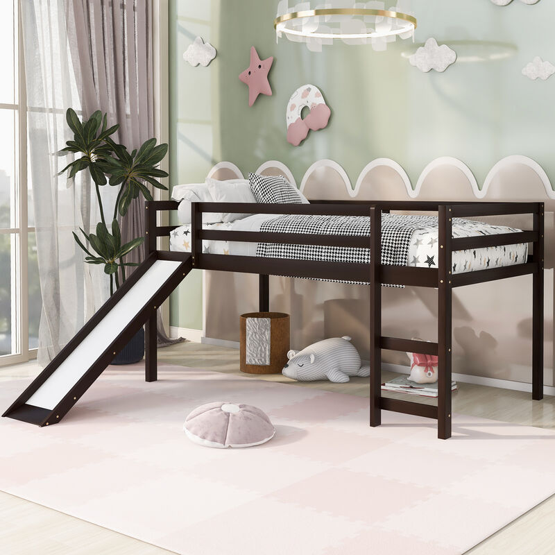 Merax Loft Bed with Slide image number 2