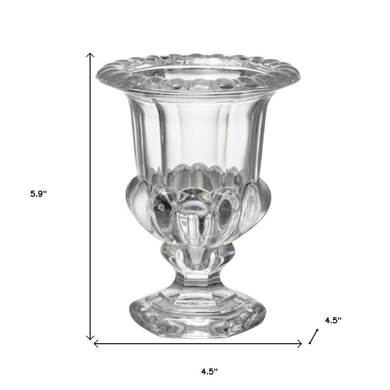 HomeRoots Set of Two Clear Glass Urn Table Vases image number 6