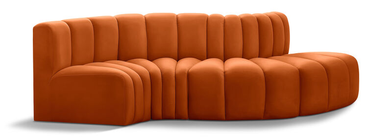Meridian Furniture Arc Cognac Velvet Modular Sofa image number 0