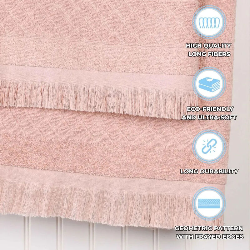 Geometric Jacquard Cotton Bath Sheet Set of 2 for Spa-Style Comfort image number 5