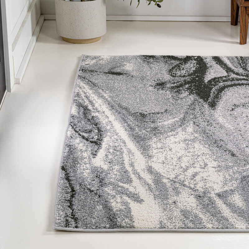 Viscon Abstract Marble Contemporary Area Rug