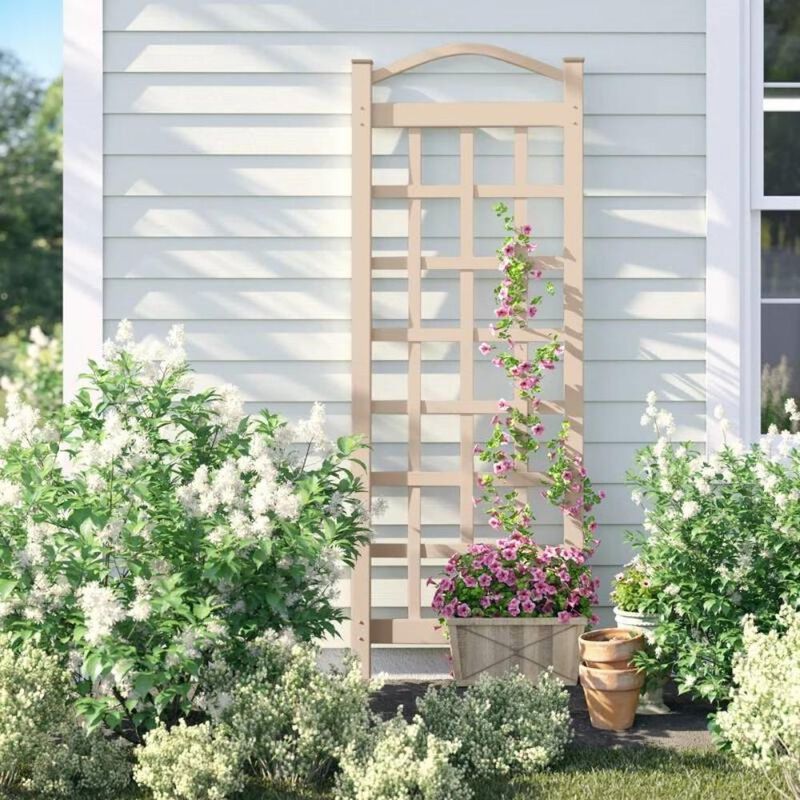 Elegant Mocha Brown Vinyl Garden Trellis – Tall Weatherproof Outdoor Plant Support