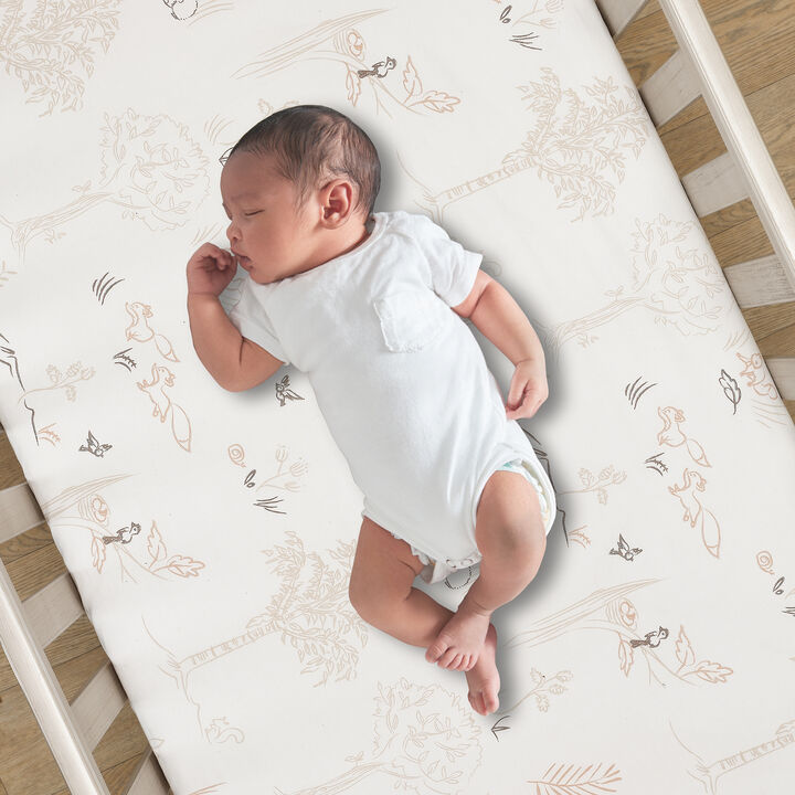 Lambs & Ivy Treetop Fox Woodland Breathable Cotton Fitted Crib/Toddler Sheet