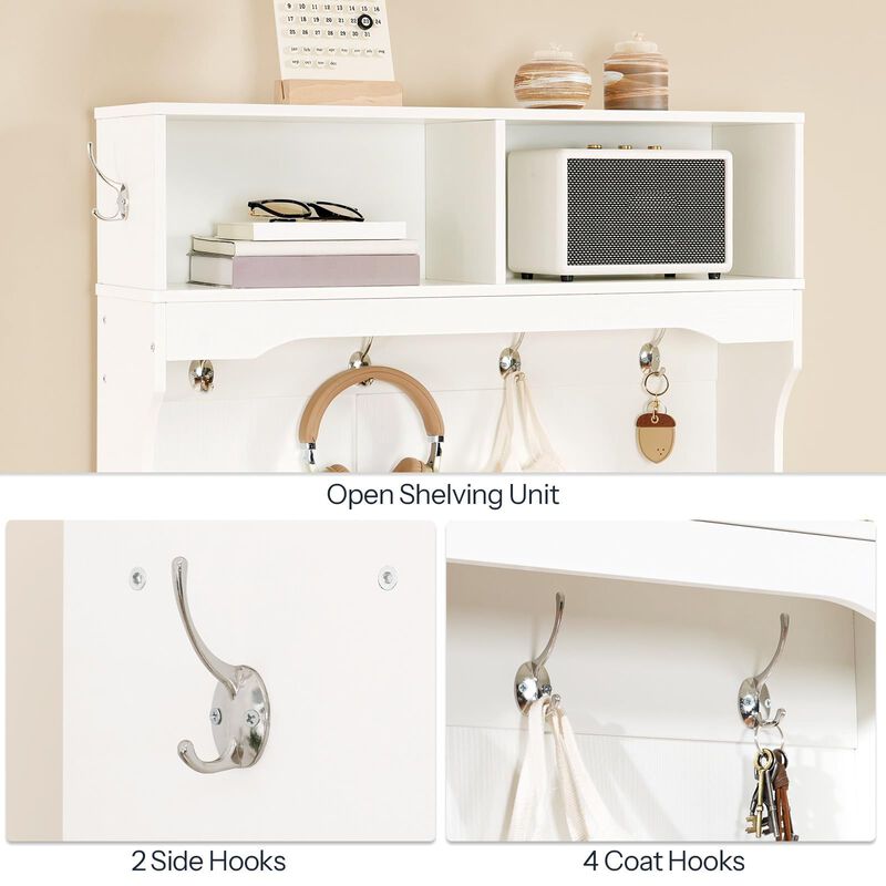 Entryway Hall Tree with Bench and Shoe Storage Cabinet Organizer image number 5