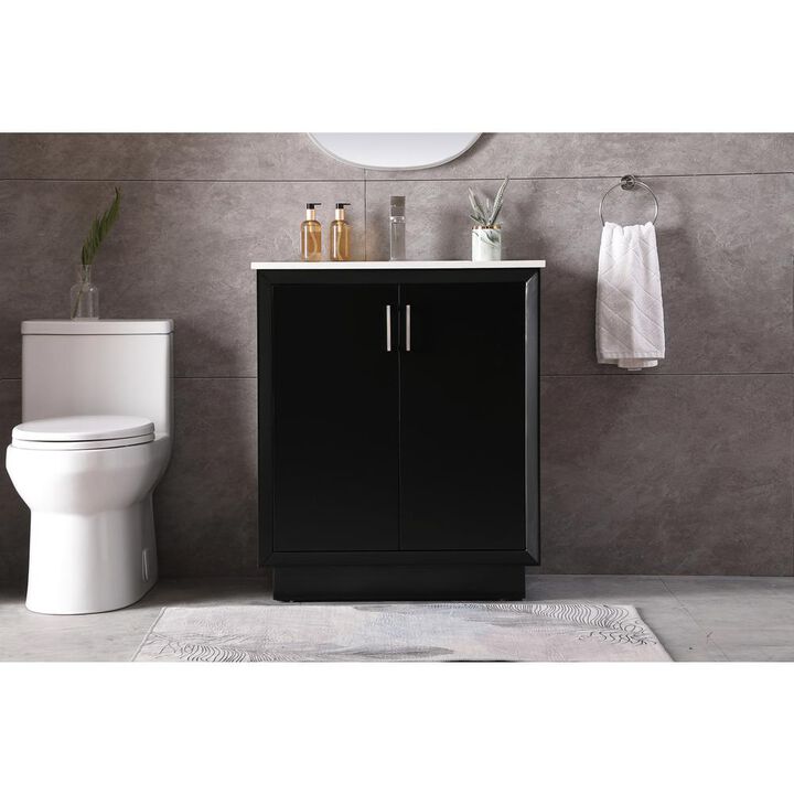 Elegant Kitchen and Bath 30 Inch SIngle Bathroom Vanity In Black