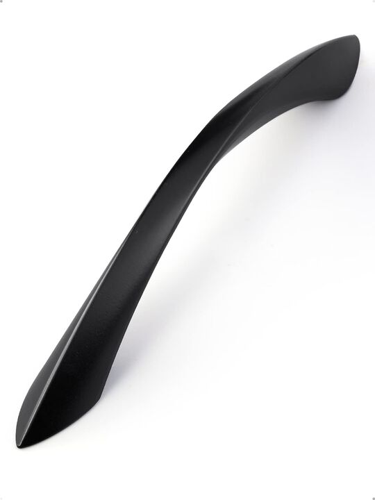 JIASENBAO Black Cabinet Pulls 5 Inch Arch Twisted Matte Black Handles Drawer Kitchen Cupboard Bathroom Dresser Cabinet Hardware
