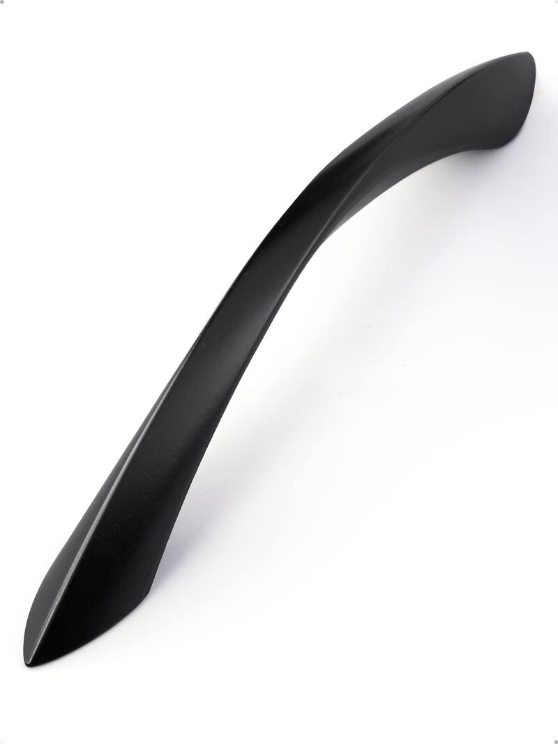 JIASENBAO Black Cabinet Pulls 5 Inch Arch Twisted Matte Black Handles Drawer Kitchen Cupboard Bathroom Dresser Cabinet Hardware