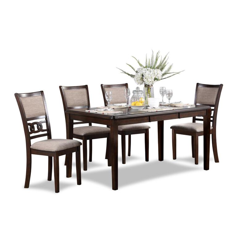 New Classic Furniture Gia 6 Pc Dining Table, 4 Chairs & Bench -Cherry image number 2