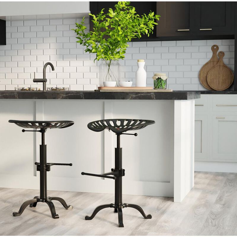 Carolina Living Adjustable Tractor Seat Barstool - Black