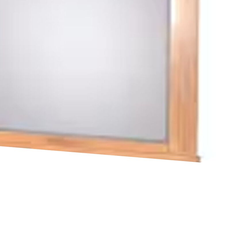 Marv Vanity Dresser Mirror, Natural Slate Inlay, Light Brown 46 Inch