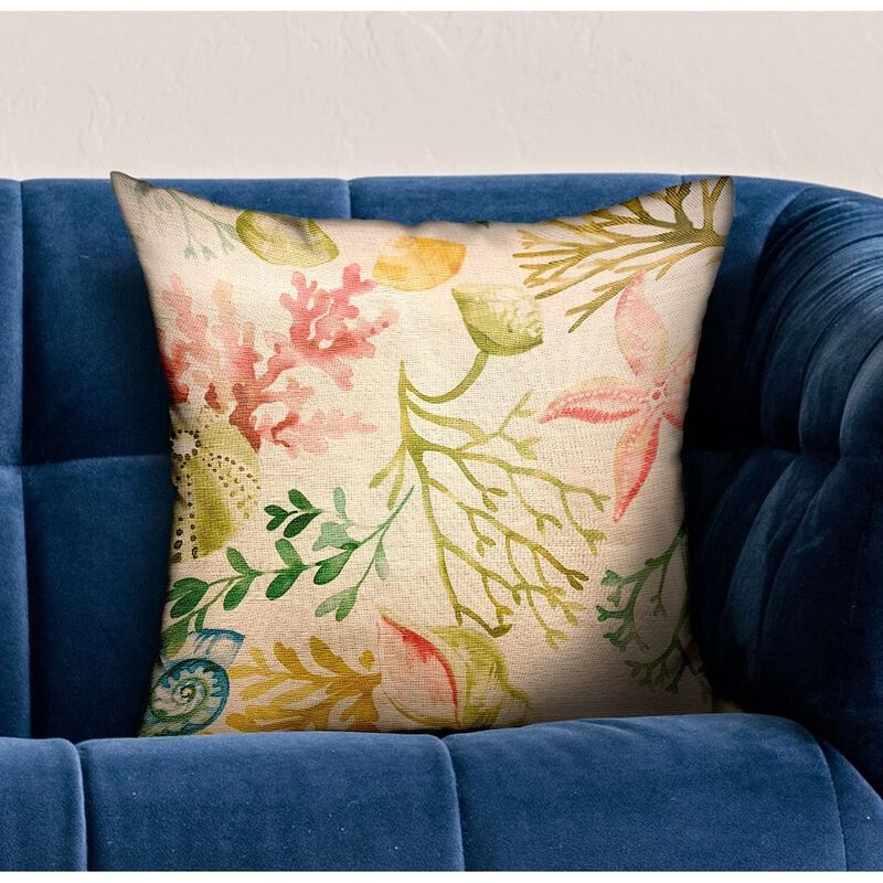 Plutus Brands Underthesea Multi Floral Luxury Throw Pillow image number 1