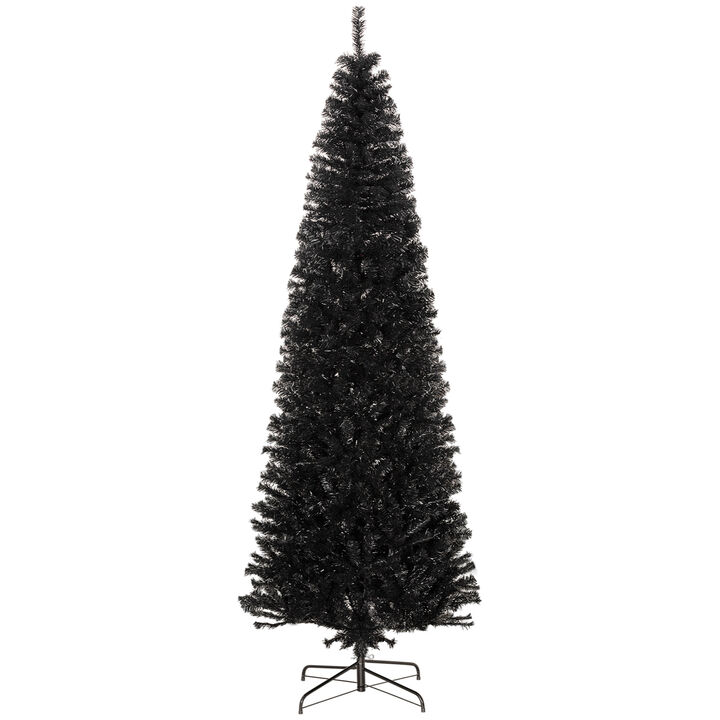 BreeBe 8FT Artificial Pencil Christmas Tree with Stand, 1168 Tips