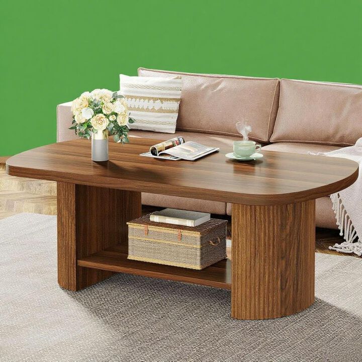 Oval Coffee Table with Minimalist Design, Ideal for Modern Living Spaces