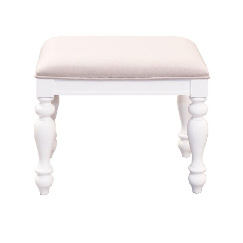 Liberty Furniture Vanity Stool W23 x D17 x H18 in Oyster White Finish image number 1