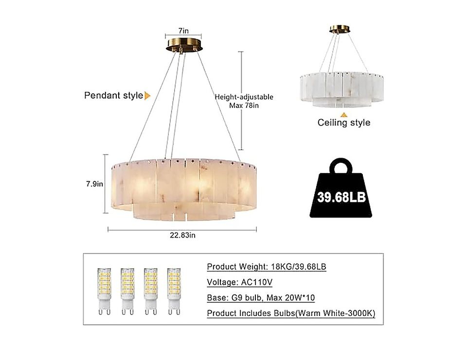 Alabaster Chandeliers D23in Round Dining Room Small Chandelier Light Fixture