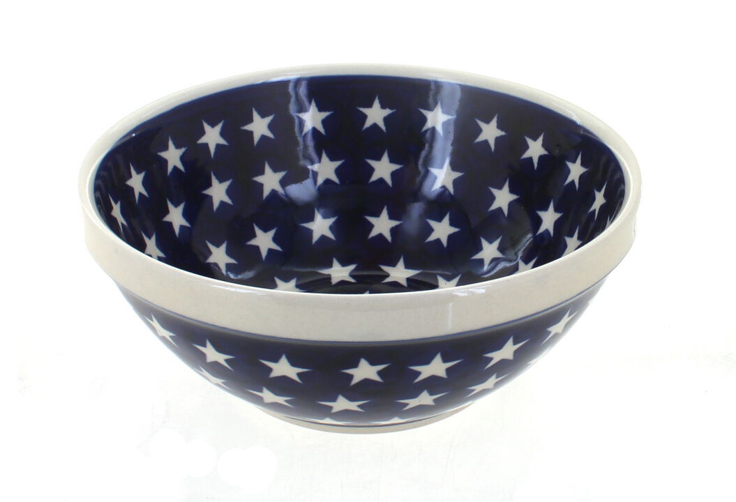 Blue Rose Polish Pottery Stars Small Serving Bowl