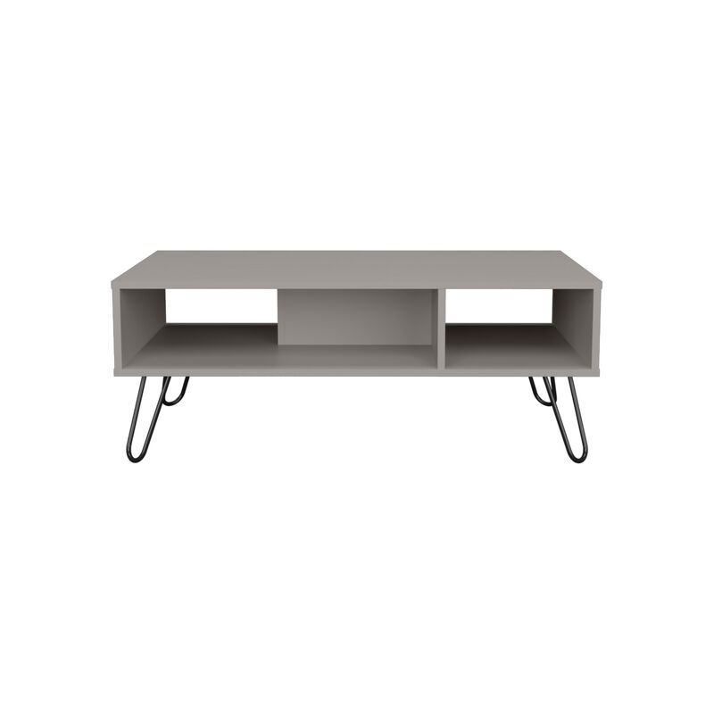 Selma Coffee Table 15.7" H, with 4 Legs and 2 Shelves, White