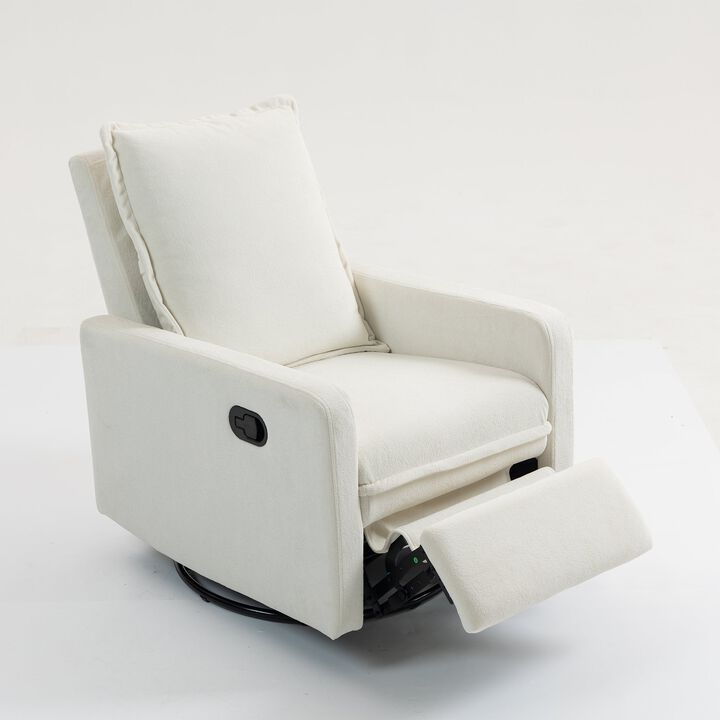 Short Plush Armchair Sofa Manual Button Recliner Chair