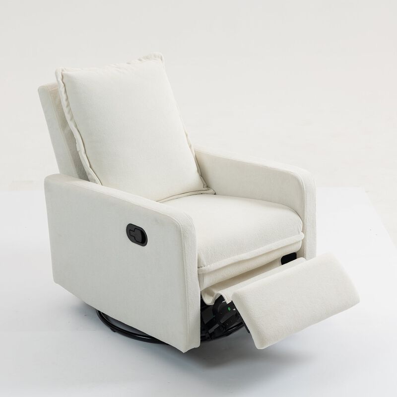 Short Plush Armchair Sofa Manual Button Recliner Chair image number 1