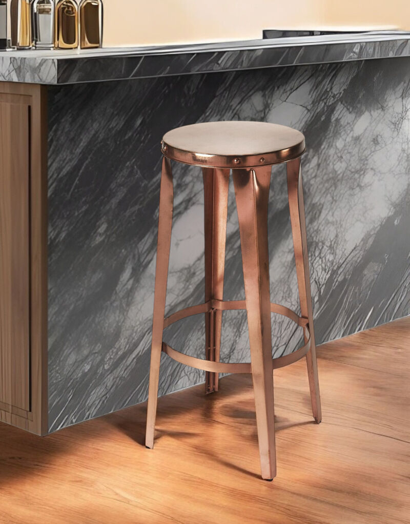 Hivvago 30 Inch Copper Iron Backless Bar Height Bar Chair