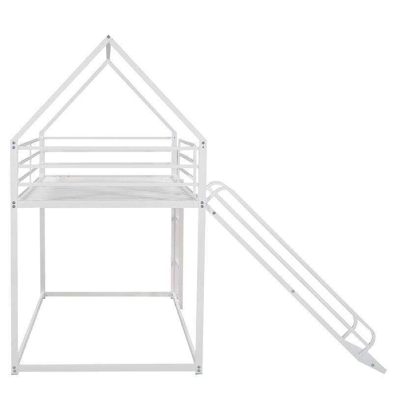 Merax House Bunk Bed with Ladder and Slide