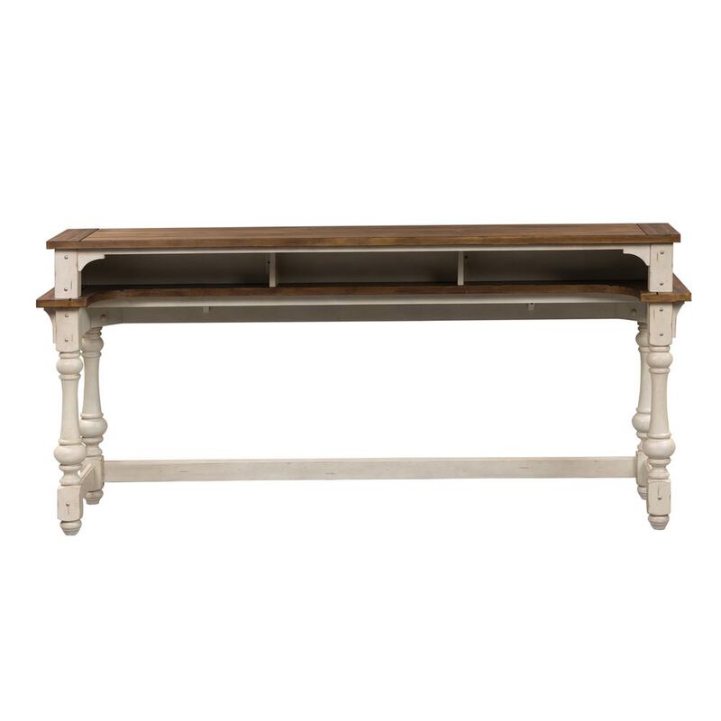 Liberty Furniture Morgan Creek Console Bar Table in Antique White w/ Wirebrushed Tobacco Accents image number 5