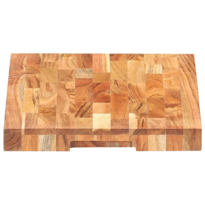 'vidaXL Solid Acacia Wood Chopping Board - Premium Kitchen Cutting Board with Finger Groove - Durable and Stylish, 15.7"x11.8"x1.6" Size - For Chopping Herbs, Vegetables, Meat or Fish