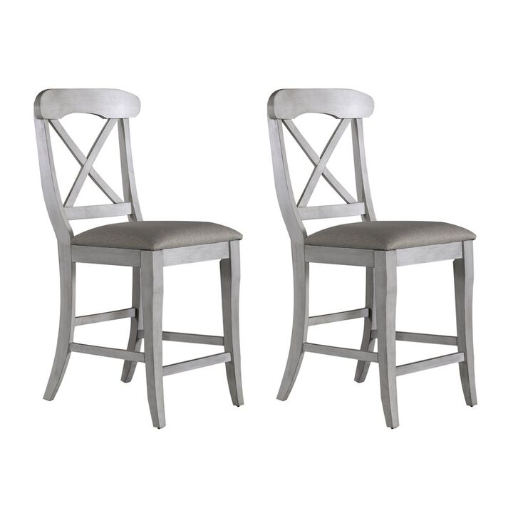 Liberty Furniture Uph X Back Counter Chair (RTA) - Set of 2 in Rubberwood Solids w/ Pine Veneers