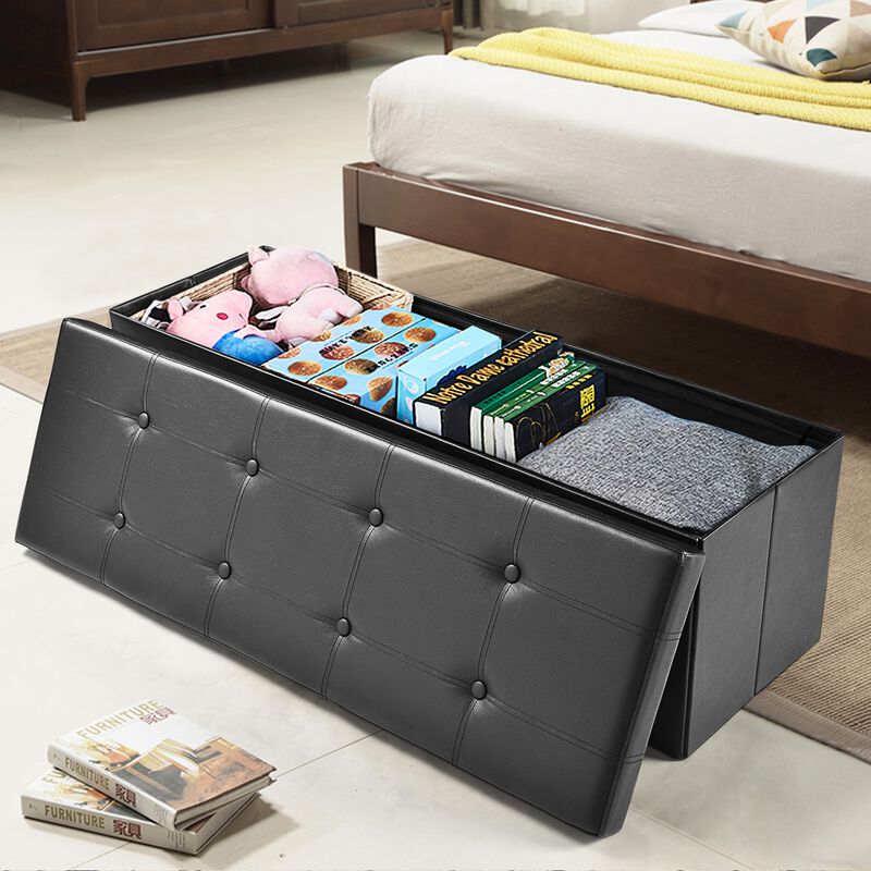 Large Folding Ottoman Storage Seat