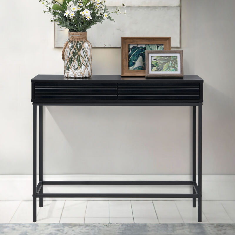 Casimo 35.43 in. Rectangular Engineer Wood Console Table