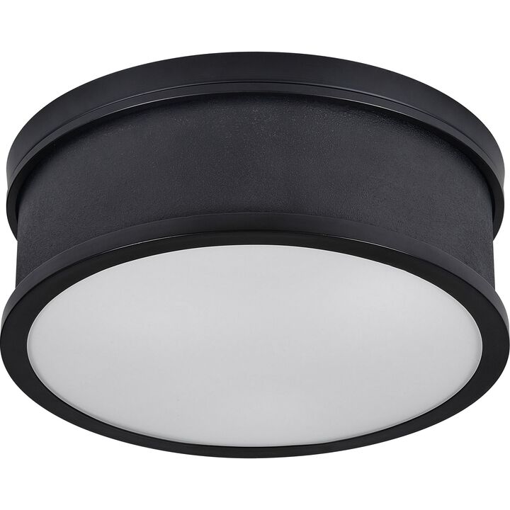 15" Black and White Painted Round Ceiling Light Fixture