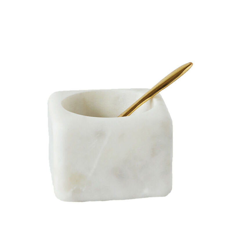 Square Marble Bowl with Stainless Steel Spoon image number 0