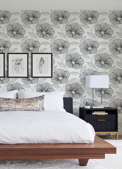 Mythic Black Floral Wallpaper