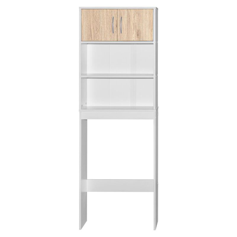 Better Home Products Ace Over-the-Toilet Storage Rack in White & Natural Oak