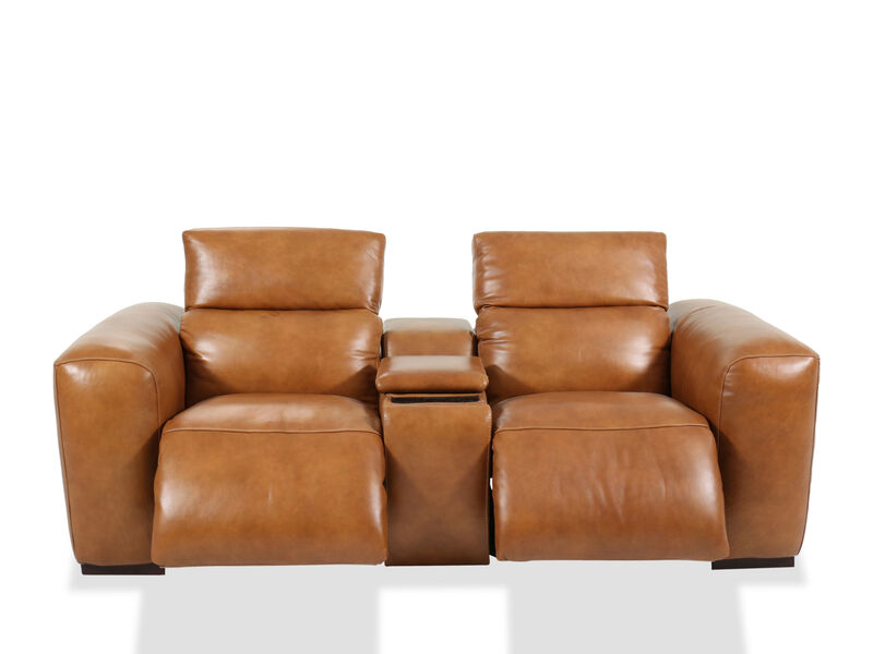 Boulevard Derrick Leather Power Reclining Loveseat in Camel image number 3