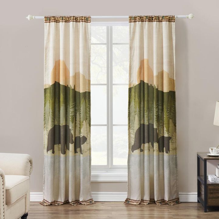 Greenland Home by The Lake Curtain Panel Pair - Set of 2 - 42x84" and 3x24", Natural