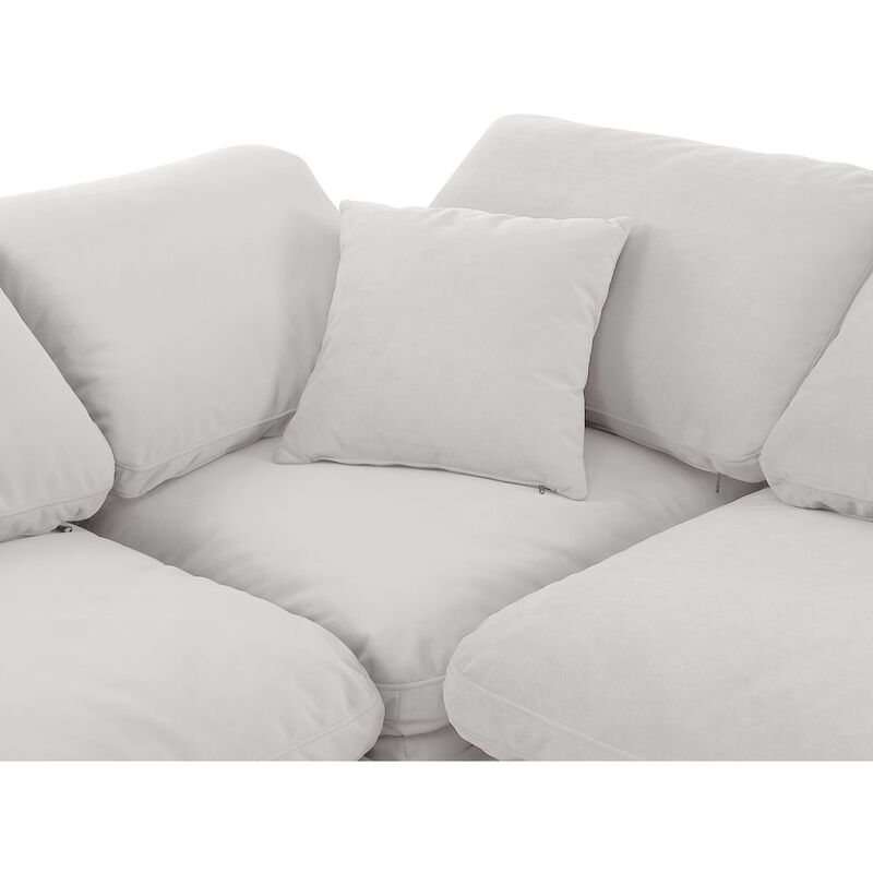 Meridian Furniture Indulge Cream Velvet Modular Sectional