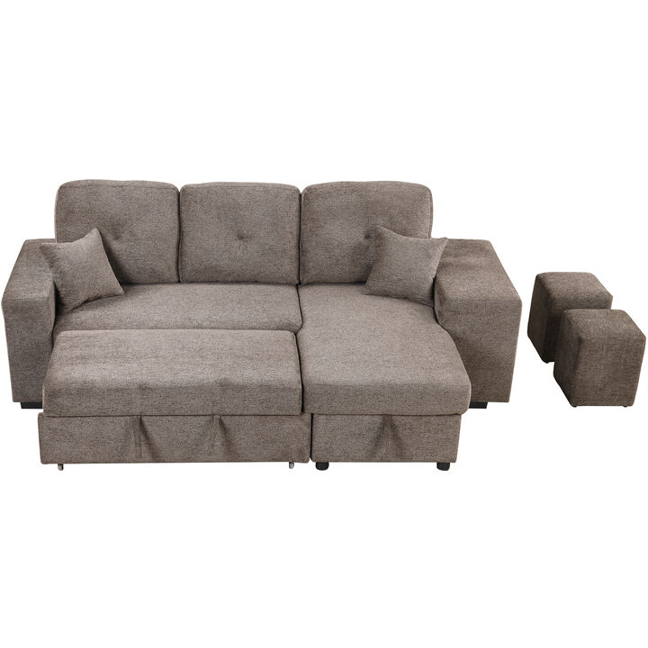 Merax Reversible Sleeper Sectional Sofa Bed