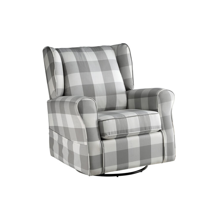 Patli Swivel Chair w/Glider, Gray Fabric LV00922