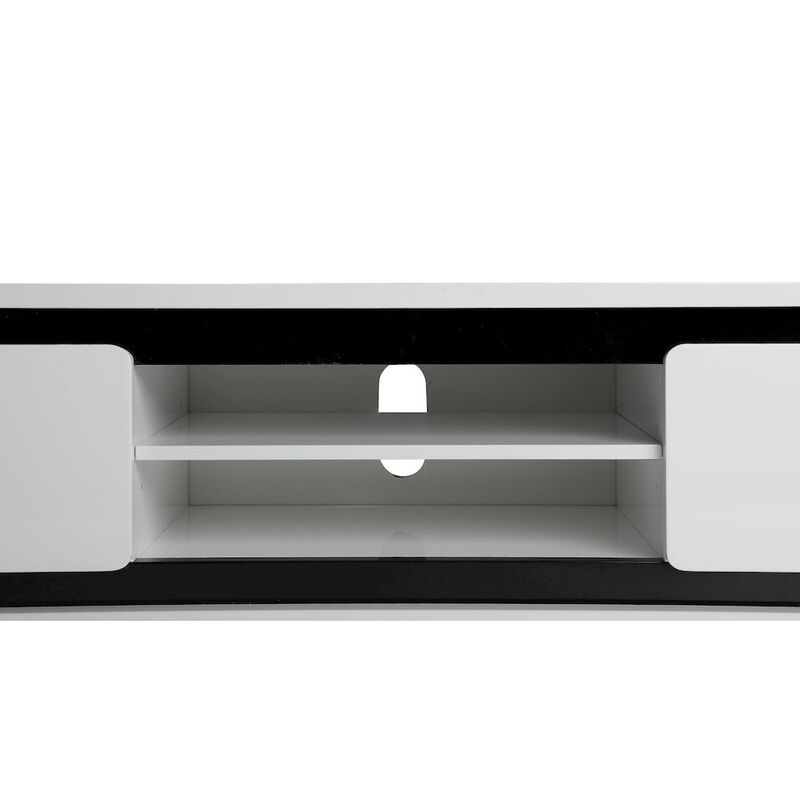 Pangea Home Hal Large Tv Stand White & Black Combo