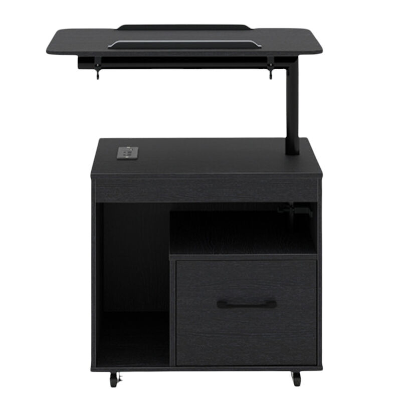 LED Nightstand with Power Outlets and Flip-Top Storage for Bedroom image number 0