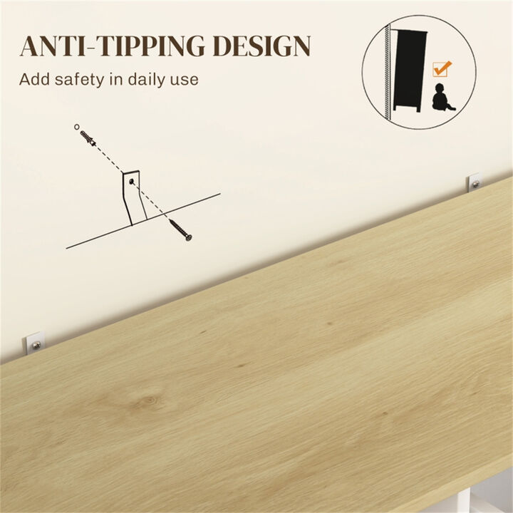 Wooden Kitchen Storage Cabinet with Countertop and Closed Compartments